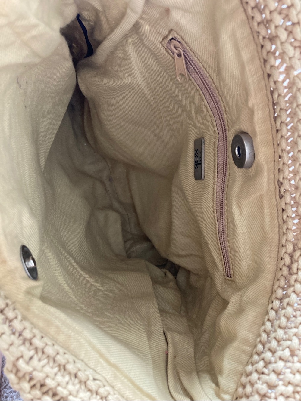 The Sak Crochet Woven Shoulder Bag Neutral Boho Coastal Retro Vacation Purse - Picture 5 of 5